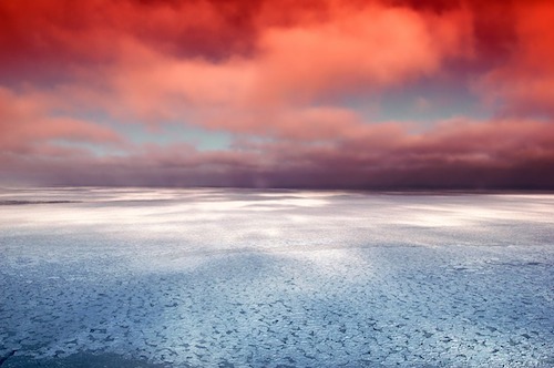 Hudson Bay Canada Sea Ocean Ice Reflections Sky