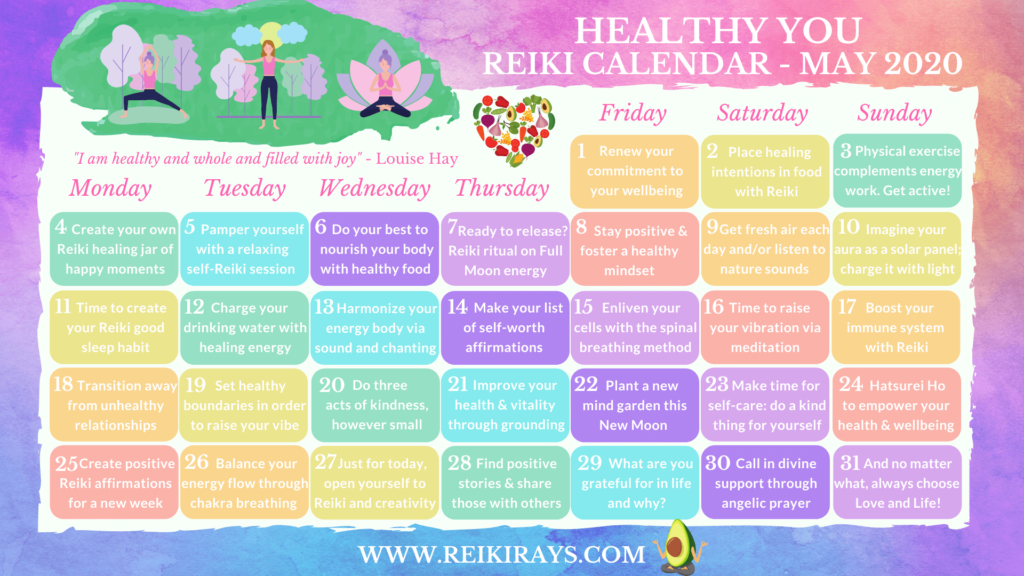 Healthy You Reiki Calendar - May 2020