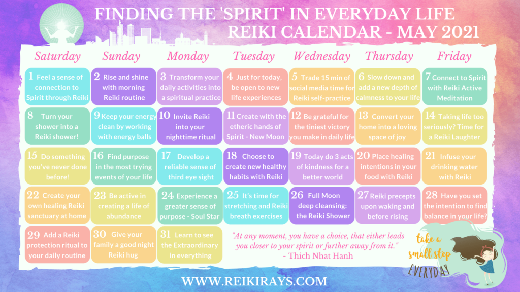 Finding the 'Spirit' in Everyday Life - Reiki Calendar May 2021