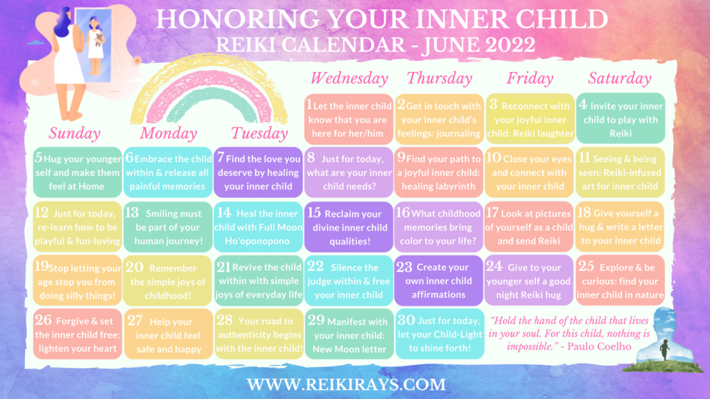 Honoring Your Inner Child - Reiki Calendar June 2022