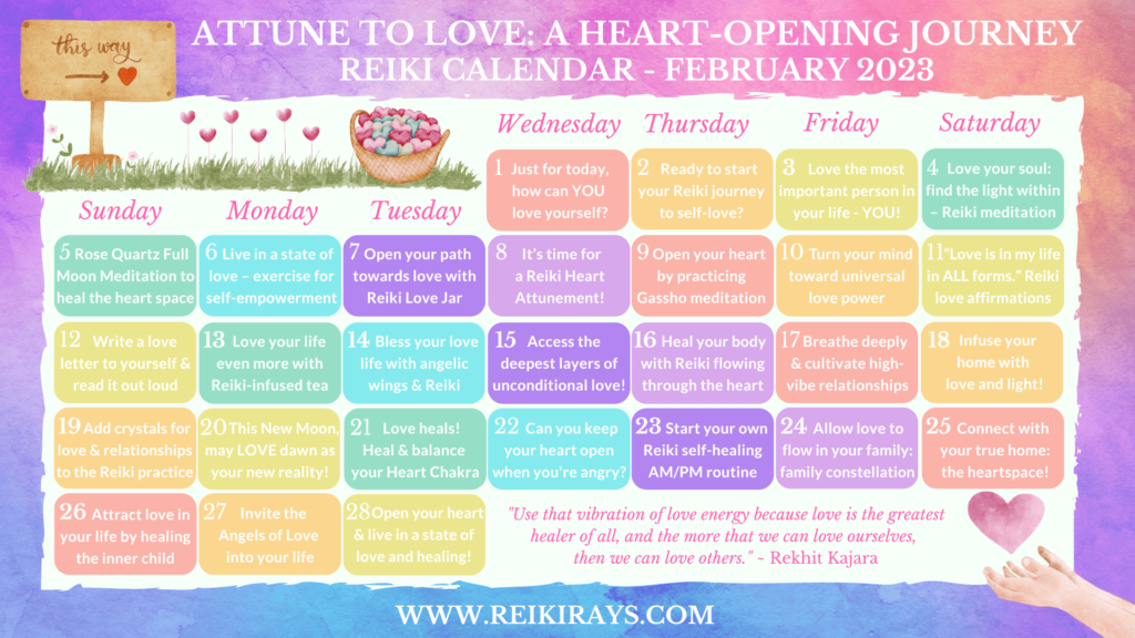 Attune to Love: A Heart-Opening Journey - Reiki Calendar February 2023