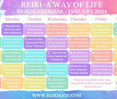 Reiki: A Way of Life – Reiki Calendar January 2024