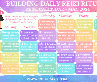 Building Daily Reiki Rituals – Reiki Calendar May 2024