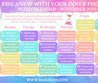 Rise Anew with Your Inner Phoenix - Reiki Calendar November 2024