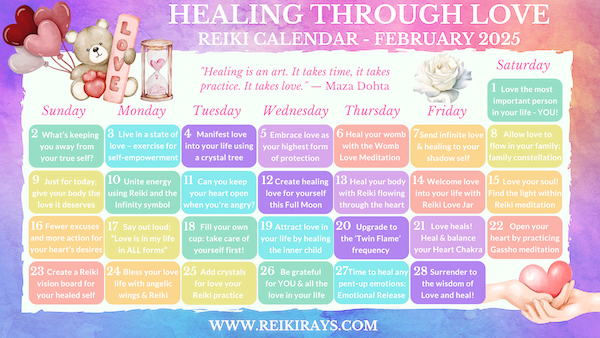 Healing through Love - Reiki Calendar February 2025 copy