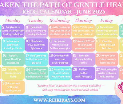 Awaken the Path of Gentle Healing – Reiki Calendar June 2025