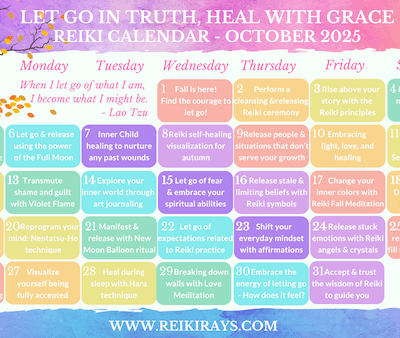 Let Go in Truth, Heal with Grace – Reiki Calendar October 2025