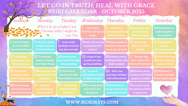 Let Go in Truth, Heal with Grace – Reiki Calendar October 2025