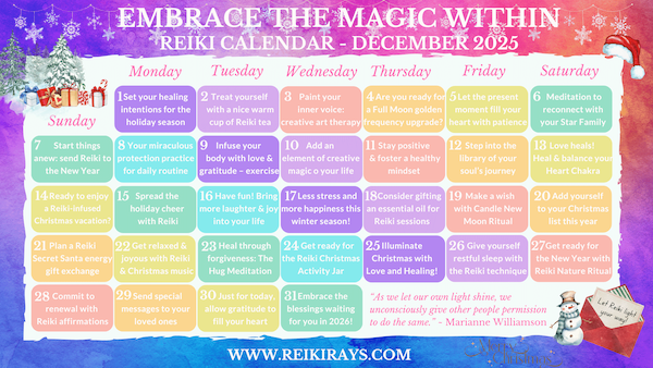 Embrace the Magic Within – Reiki Calendar December 2025